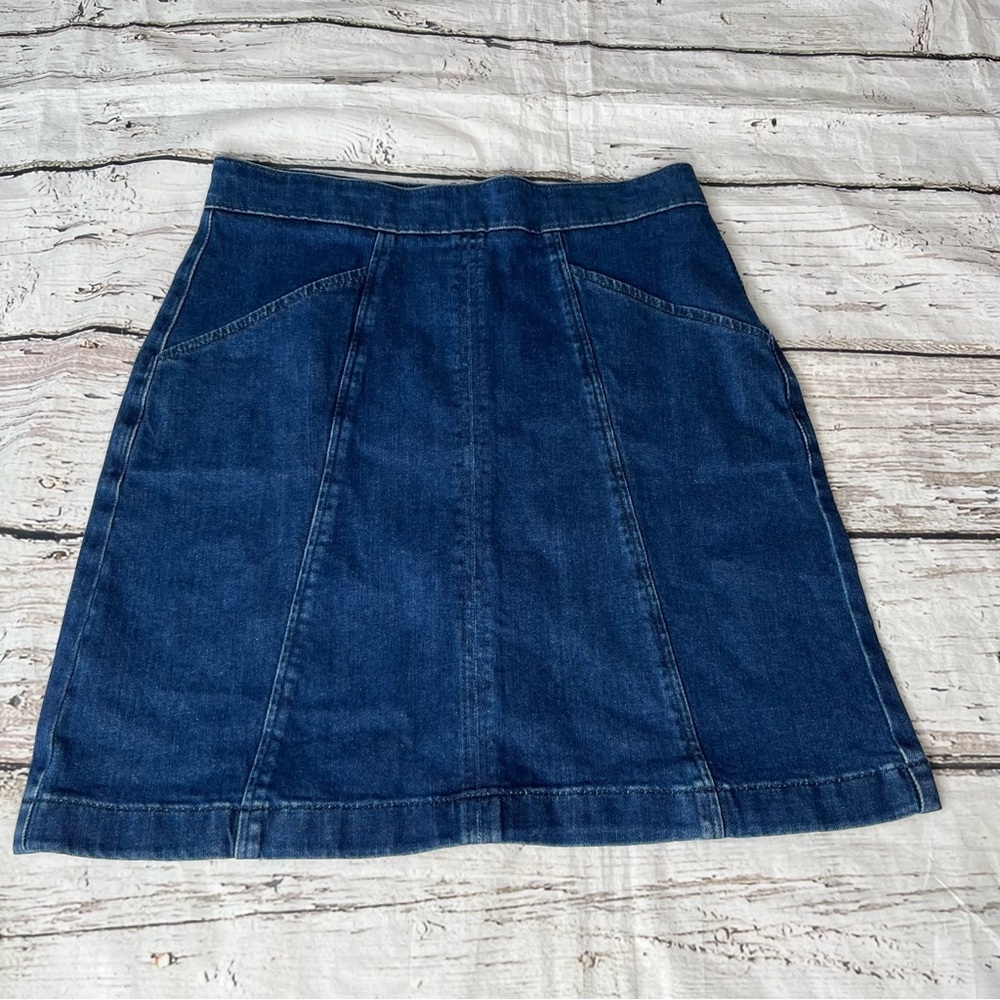 Boden Denim Blue Mini Skirt Size 6R - Picture 7 of 8